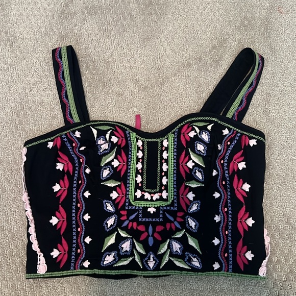 Anthropologie Embroidered Cropped Top - Picture 9 of 11